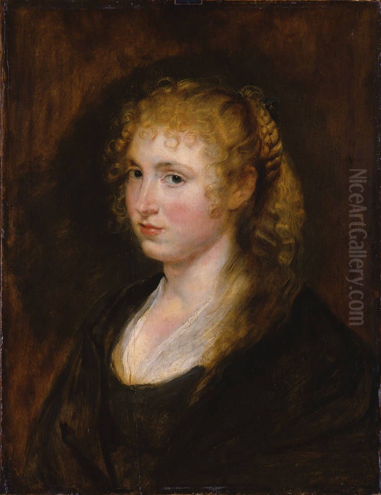 Bildnis einer Frau mit geflochtenem blonden Haar Oil Painting by (studio of) Rubens, Peter Paul