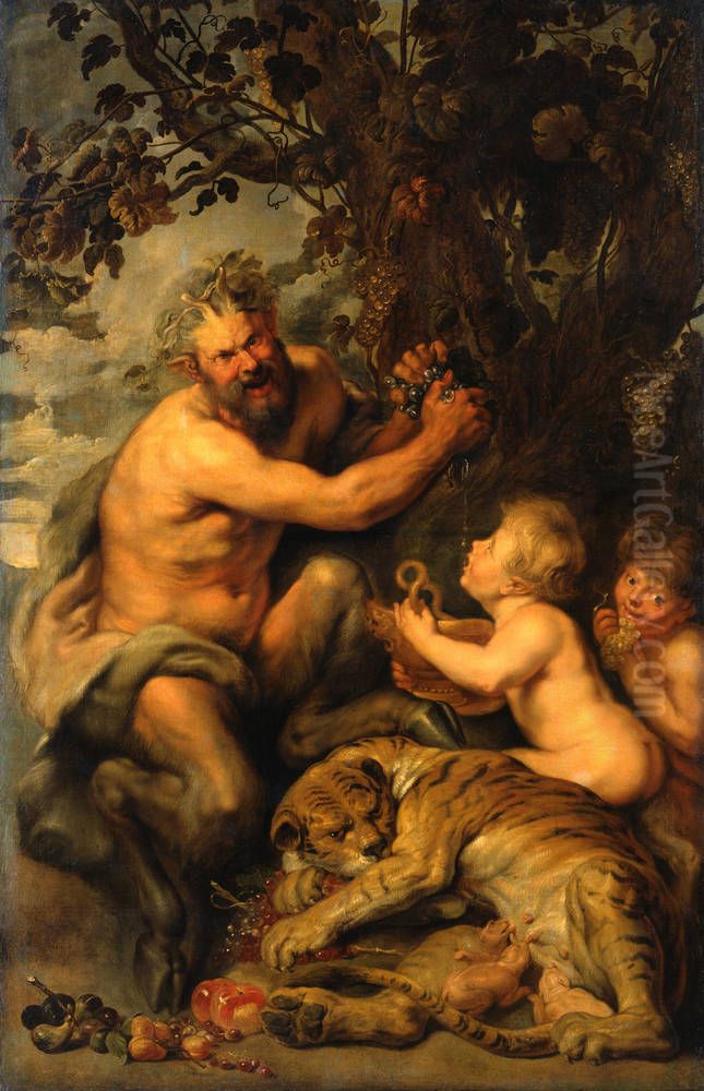 Satyr und Tigerin Oil Painting by (studio of) Rubens, Peter Paul