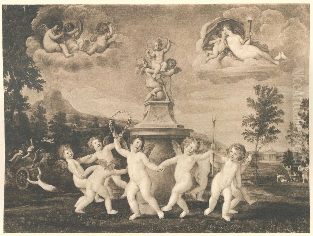Amorettentanz Oil Painting by Francesco Albani