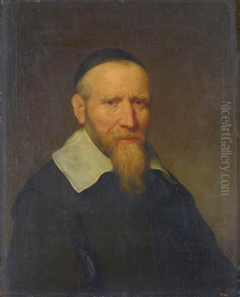 Ein Herr mit schwarzer Kappe Oil Painting by Govert Flinck