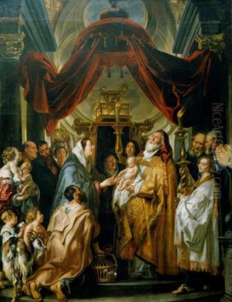 'Nunc dimittis' Oil Painting by Jacob Jordaens