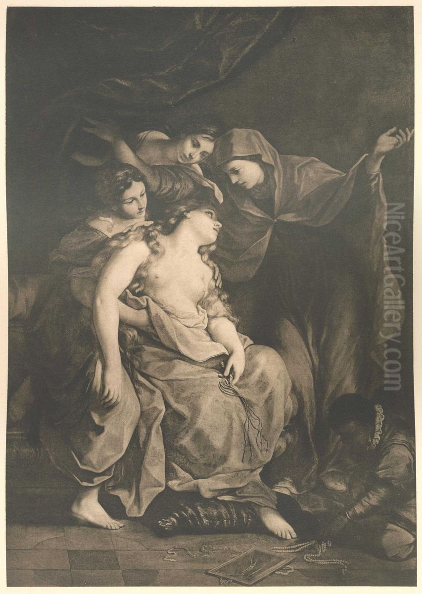 Die bussende Magdalena Oil Painting by Marcantonio Franceschini)