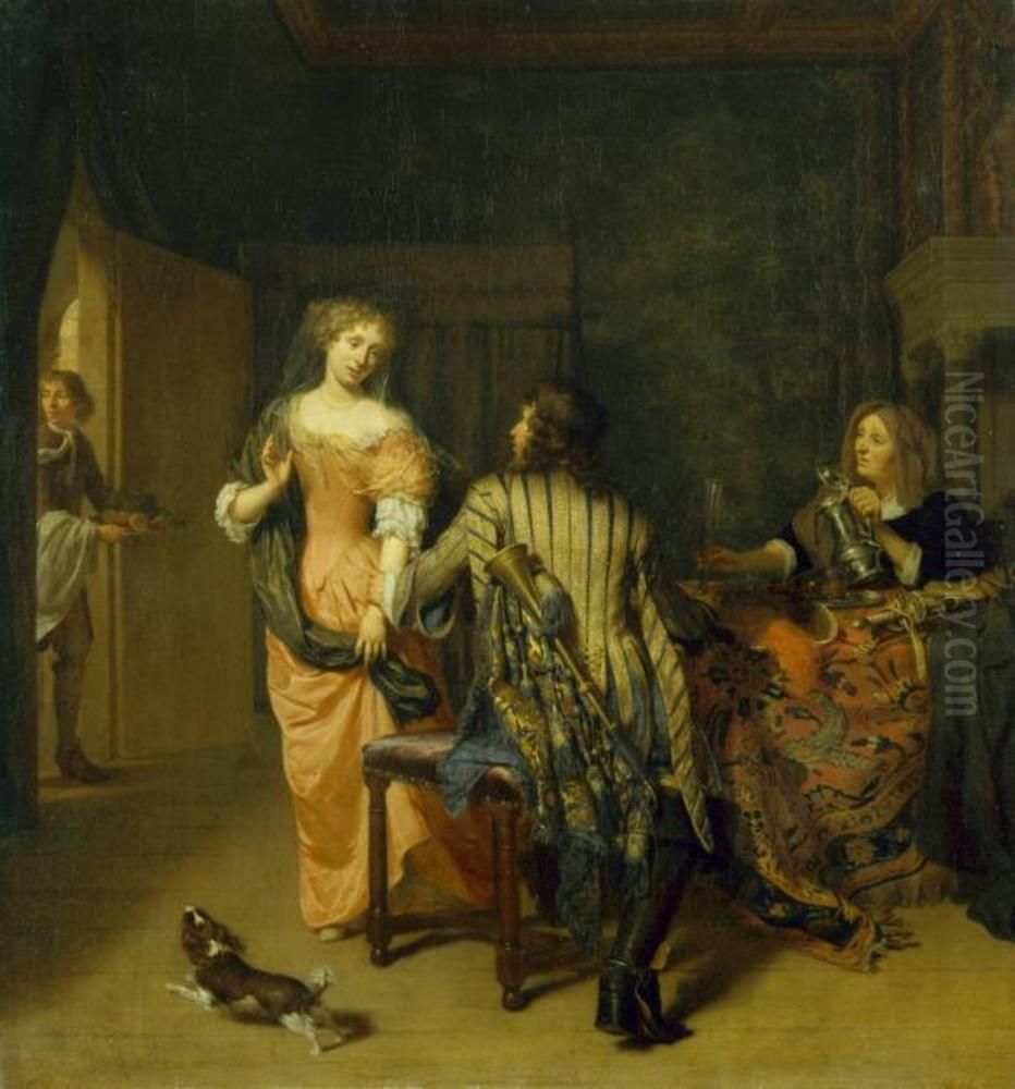 Die Versuchung Oil Painting by Jan Verkolje