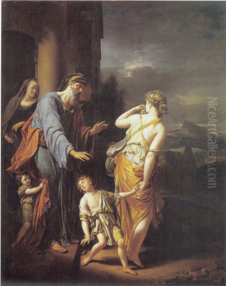 Die Verstossung der Hagar Oil Painting by Adriaen Van Der Werff