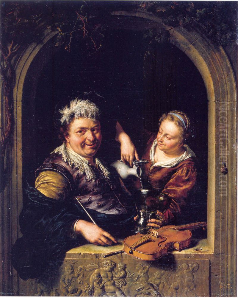 Der lustige Zecher Oil Painting by Willem Van Mieris Leiden