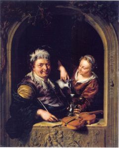 Violinplayer and a Servant in a Window