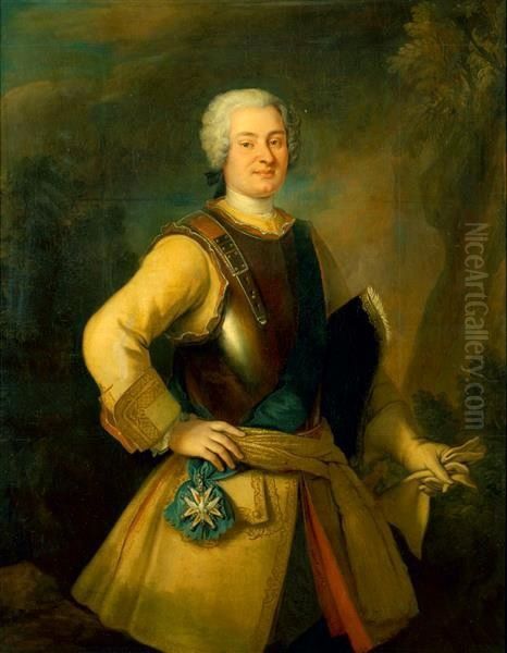 Graf Friedrich August von Rutowsky (1702-1764) Oil Painting by Louis de Silvestre