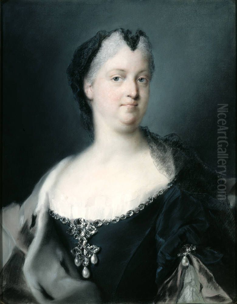 Kaiserin Wilhelmine Amalie, Gemahlin Kaiser Josephs I. (1676-1742) Oil Painting by Rosalba Carriera