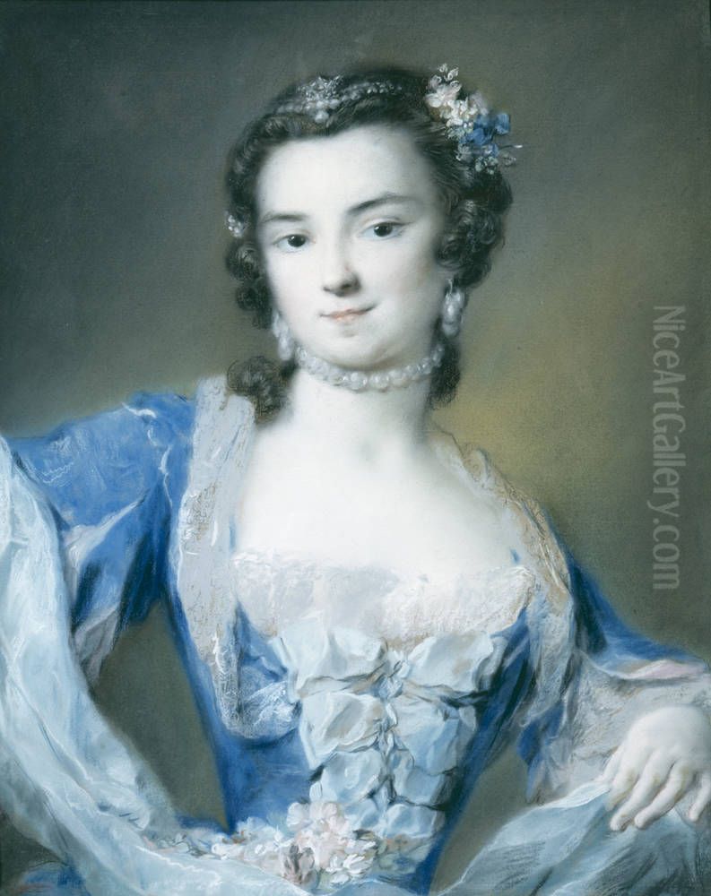 Portrait of a lady dancing Oil Painting by Rosalba Carriera