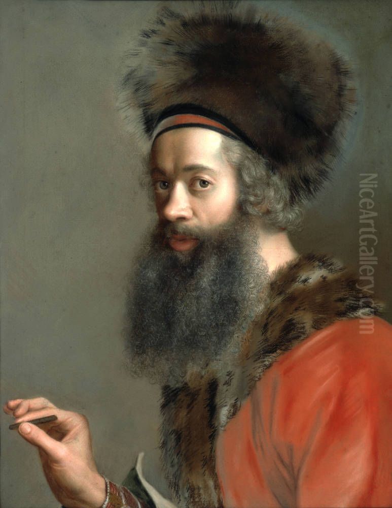 Selbstbildnis in turkischer Tracht Oil Painting by Jean-Etienne Liotard