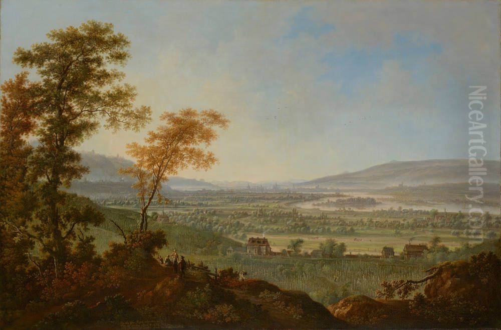 View of Dresden from the Loessnitzhohen Oil Painting by Johann Alexander Thiele