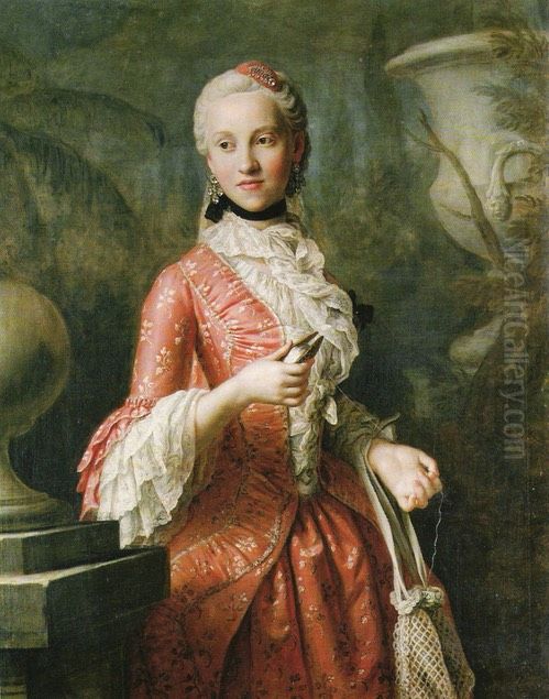 Portrait ofMaria Kunigunde of Saxony(1740-1826), Abbess of Thorn and Essen, daughter ofAugustus III of Poland Oil Painting by Pietro Rotari
