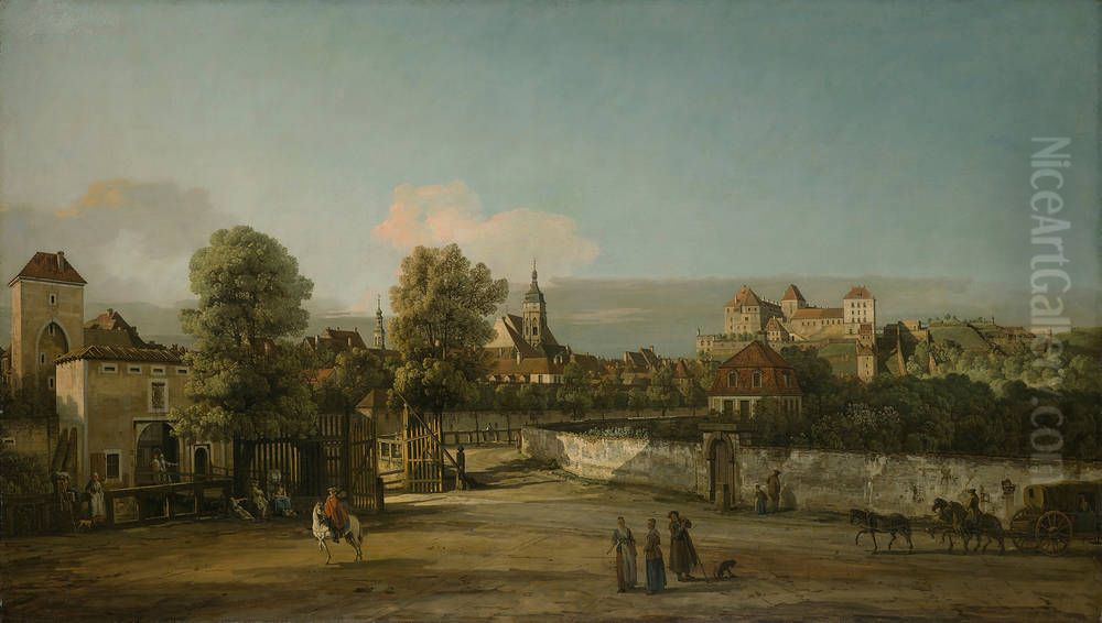 Pirna mit dem Dohnaischen Tor Oil Painting by Bernardo Bellotto
