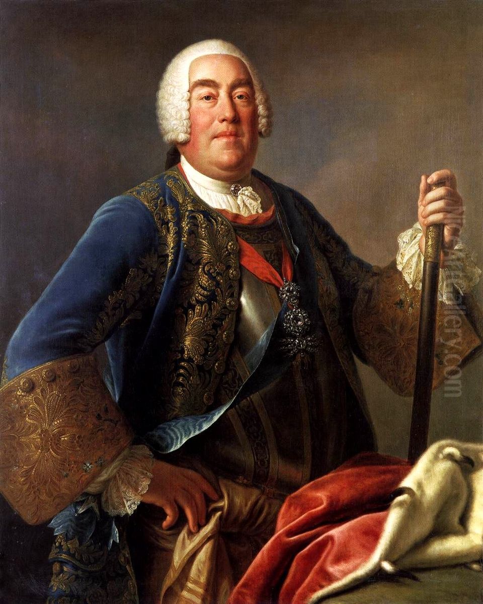 Elector Friedrich August II of Saxony, as King Augustus III of Poland (1696-1763) Oil Painting by Pietro Rotari