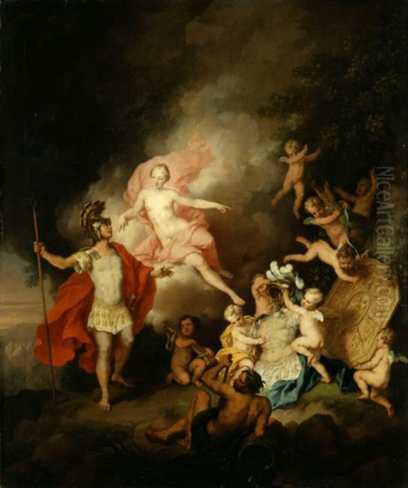 Venus und Aeneas Oil Painting by Christian Wilhelm Ernst Dietrich