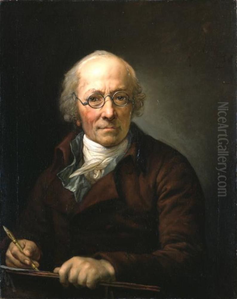 Self-portrait of Anton Graff (1736-1813) Oil Painting by Anton Graff