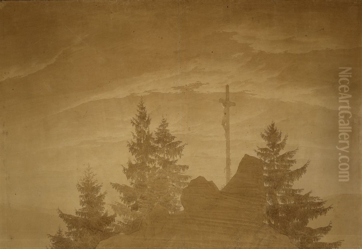 Das Kreuz im Gebirge Oil Painting by Caspar David Friedrich