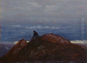 Dolmen with resting hiker