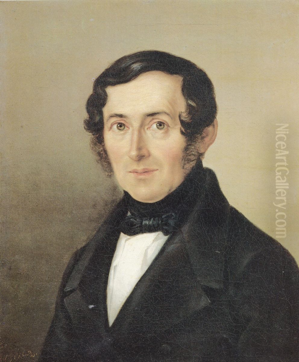 Portrait of Rector Gottlob Ehrenfried Dietrich Oil Painting by Georg Friedrich Kersting
