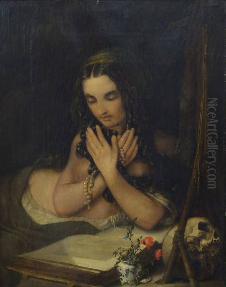 Penitent Mary Magadalene Oil Painting by Georg Friedrich Kersting