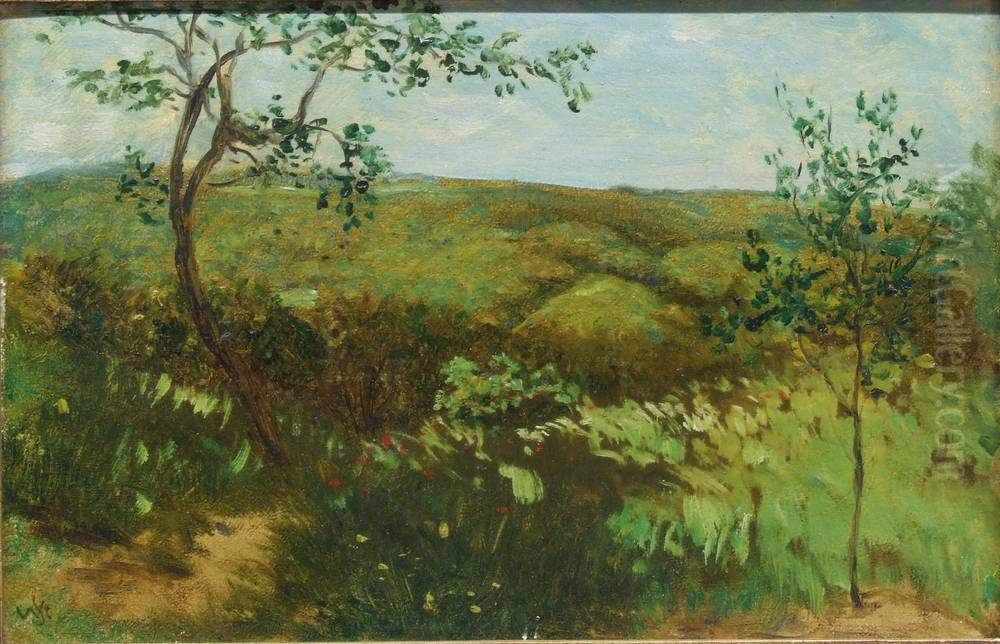 Meadow landscape Oil Painting by Wilhelm Steinhausen