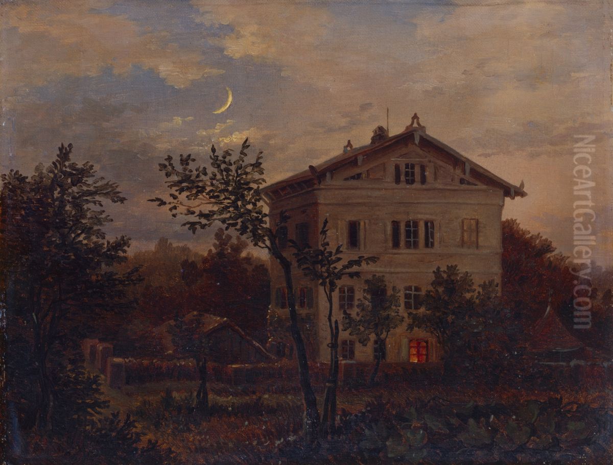 Haus Carus in Pillnitz Oil Painting by Carl Gustav Carus