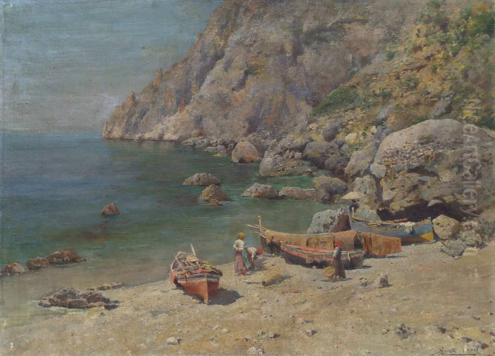 Ansicht von Capri Oil Painting by Augusto Lovatti