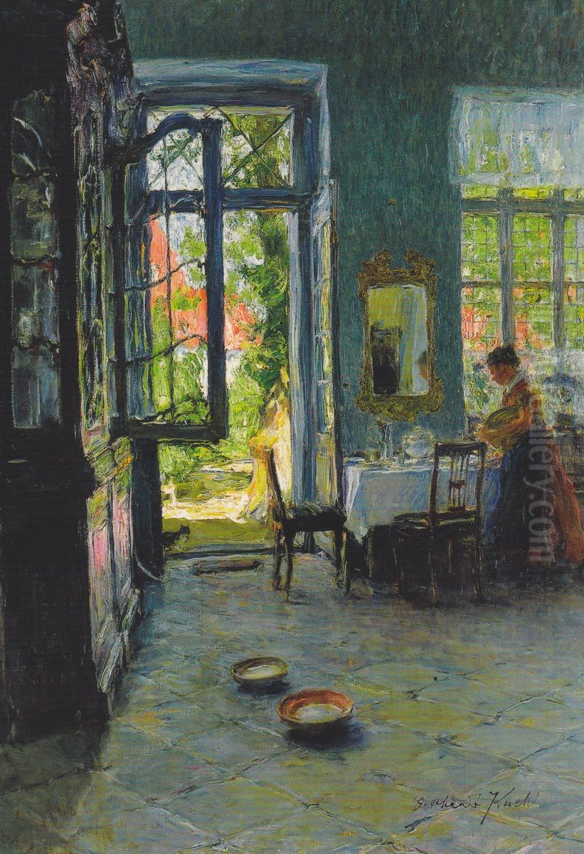 The garden room Oil Painting by Gotthardt Kuehl