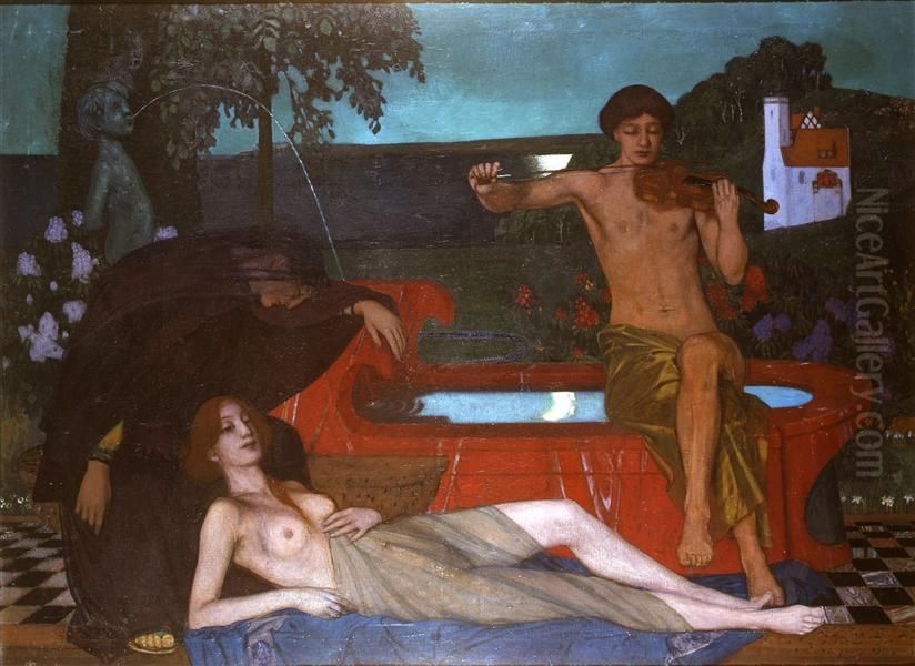Die Melodie Oil Painting by Oskar Zwintscher