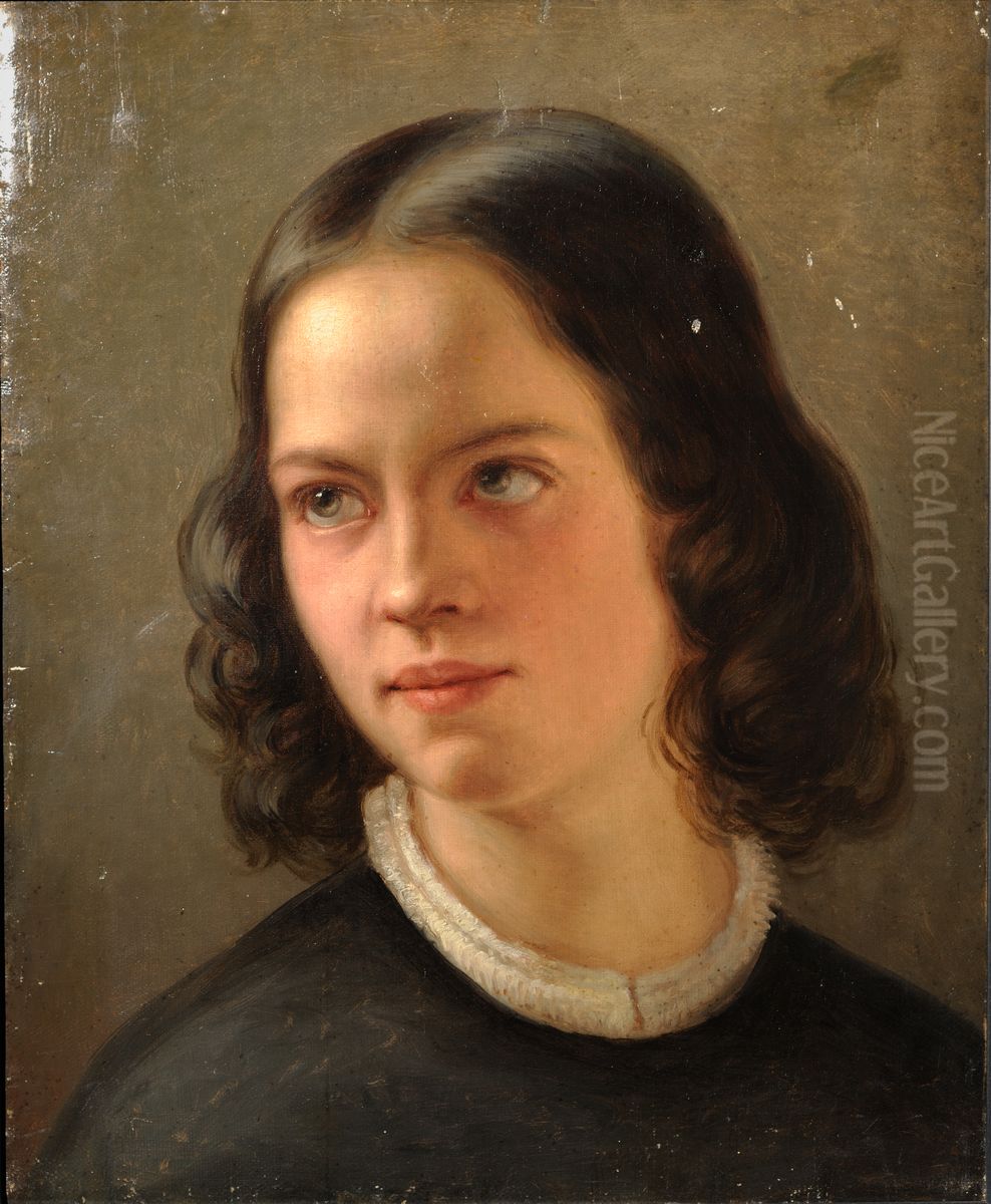Autoportrait Oil Painting by Julie Wilhelmine Hagen-Schwarz