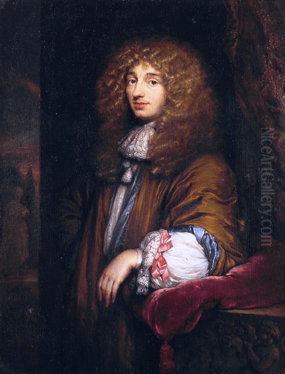 Christiaan Huygens, der Astronom Oil Painting by Caspar Netscher