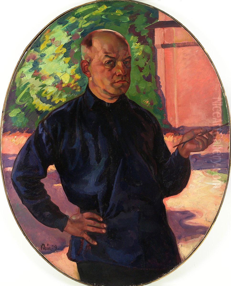 Triik, Nikolai. Autoportree. Oli, louend.
110x88 (ovaalne). Oil Painting by Nikolai Triik