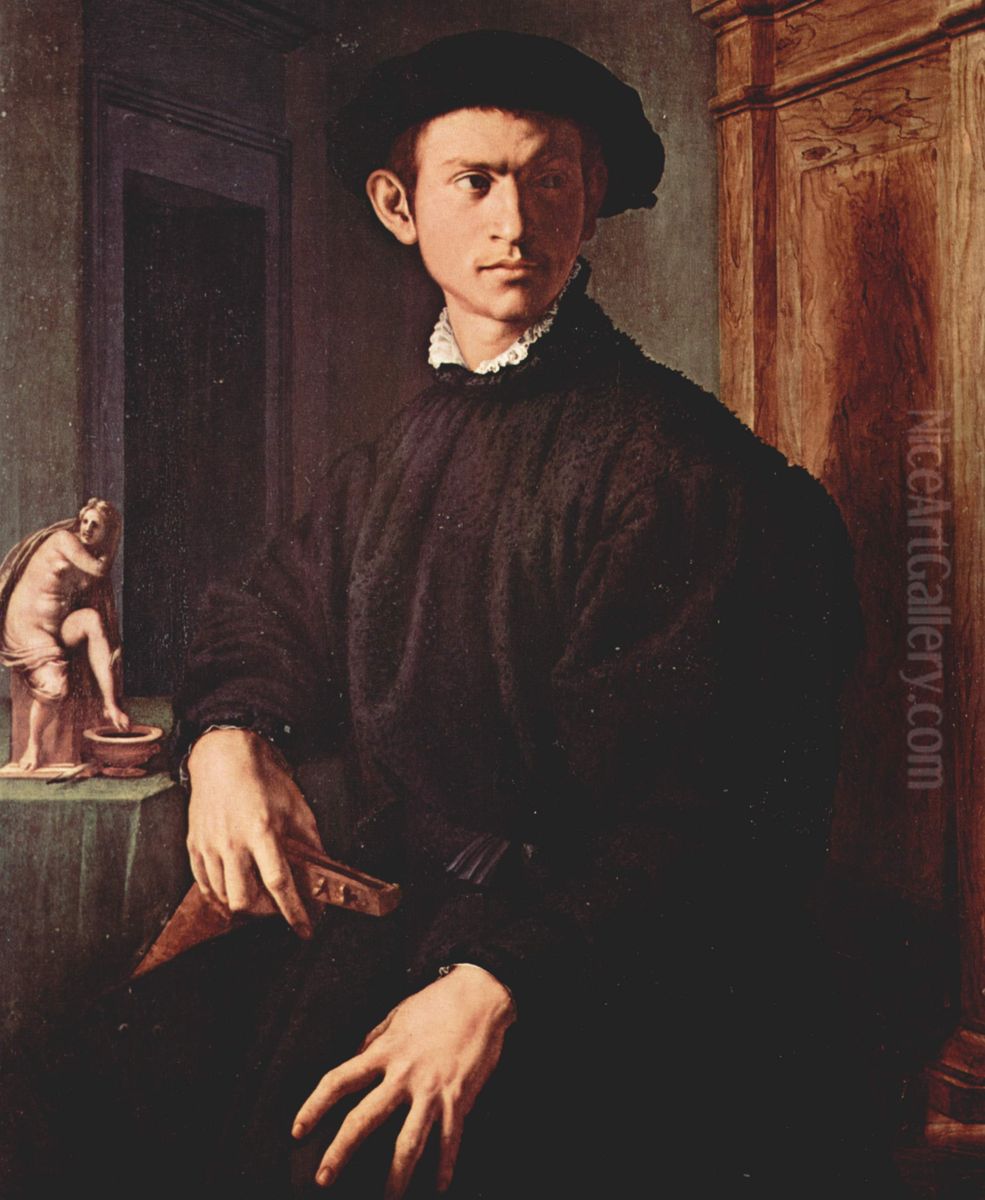 Portrait of a young man with a lute Oil Painting by Bronzino