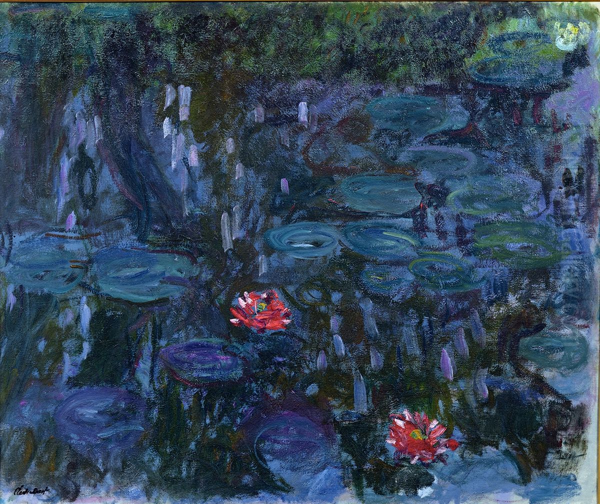 Seerosenteich, Spiegelung von Trauerweiden Oil Painting by Claude Oscar Monet