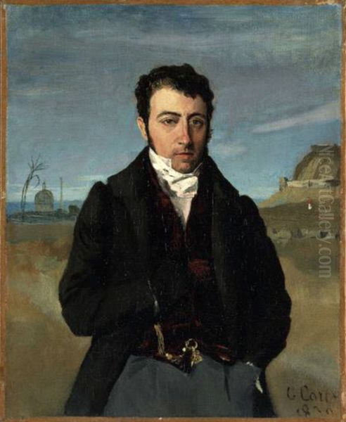 Francois Auguste Biard Oil Painting by Jean-Baptiste Camille Corot