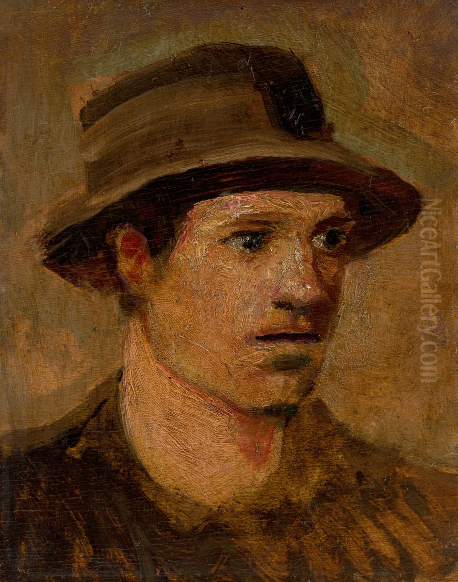 Head of a Labourer Oil Painting by Laszlo Mednyanszky