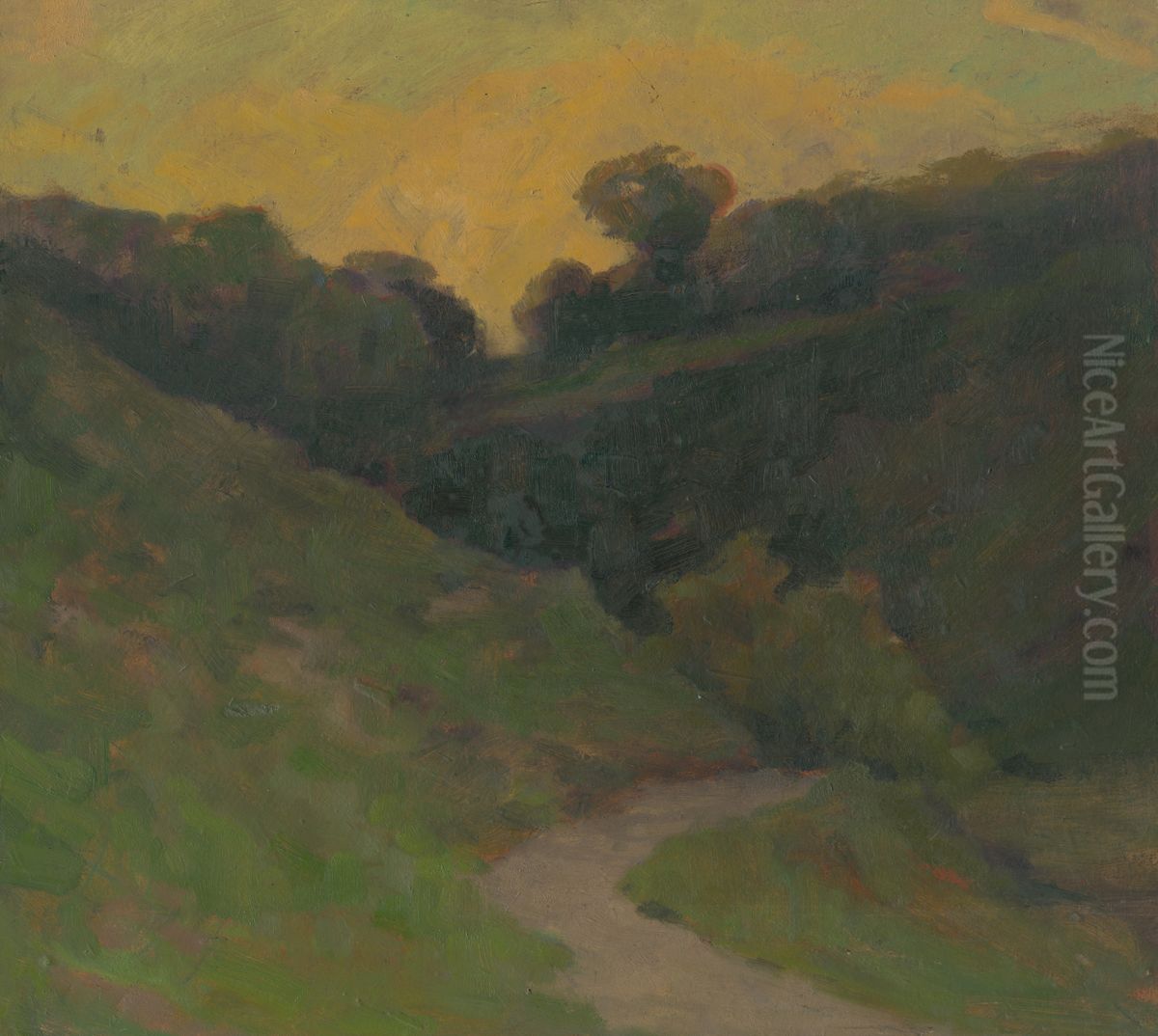 Zakutie parku Oil Painting by Lajos Csordak