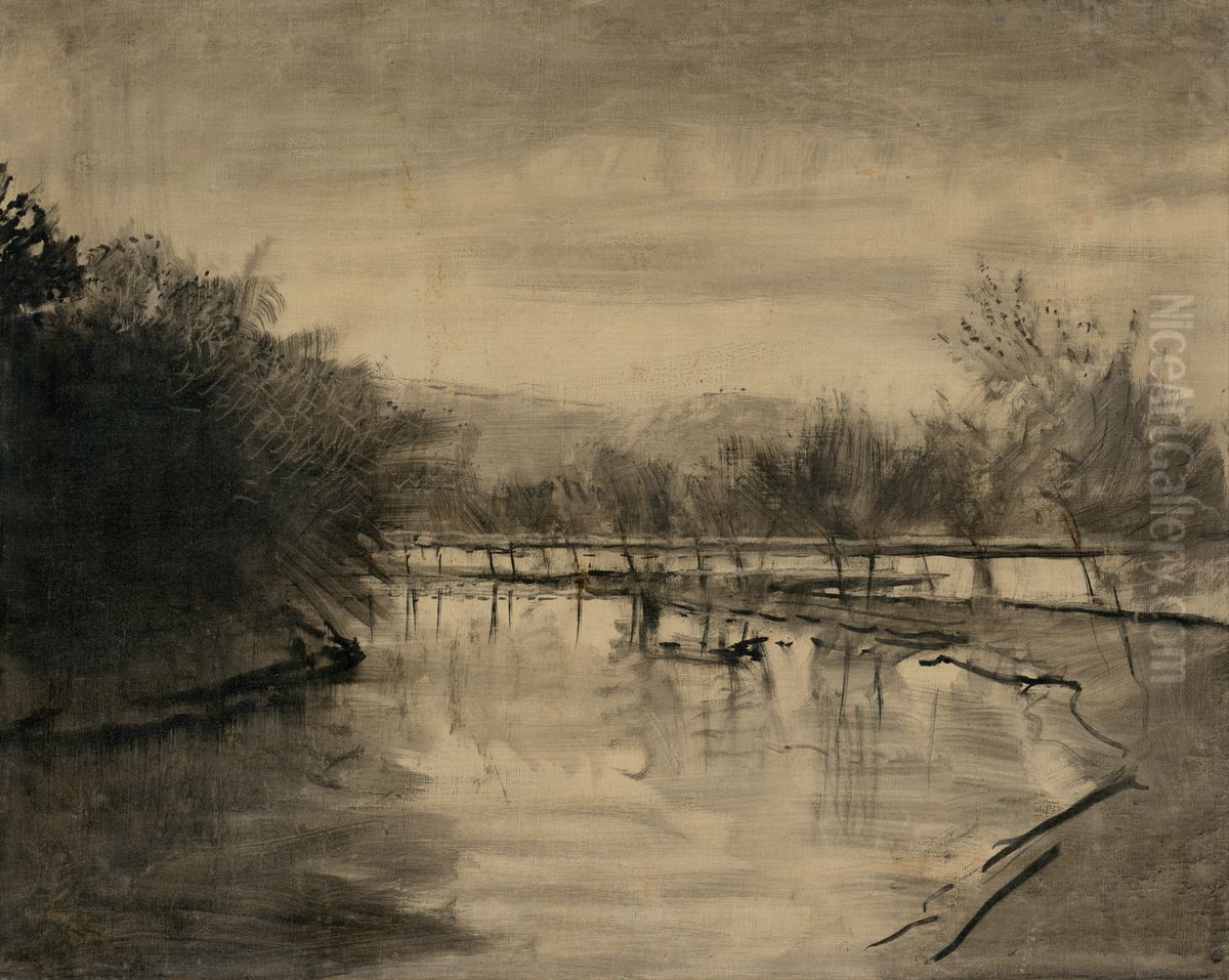 The Poprad near Strazky Oil Painting by Laszlo Mednyanszky