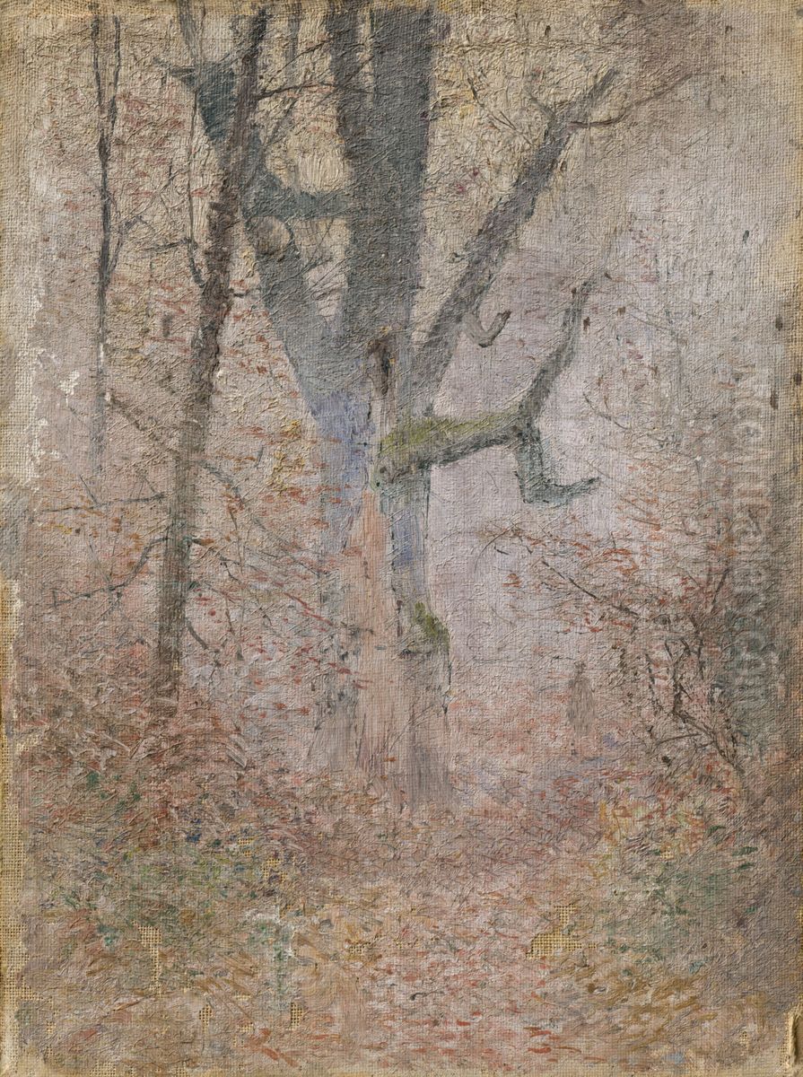 Sketch of Autumn Forest Oil Painting by Laszlo Mednyanszky