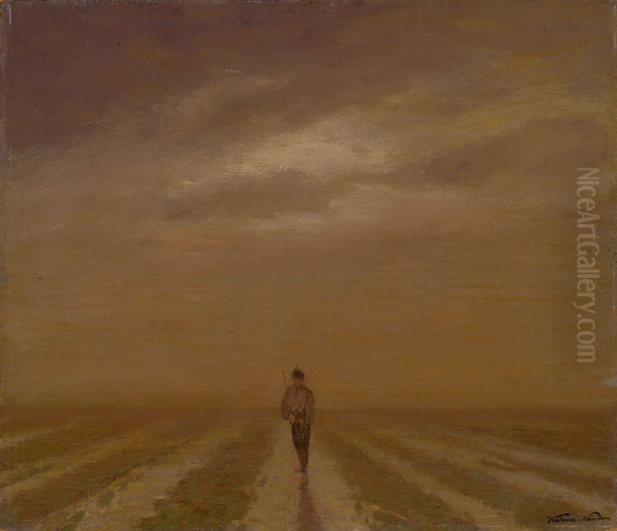 Early Evening Oil Painting by Nandor Katona