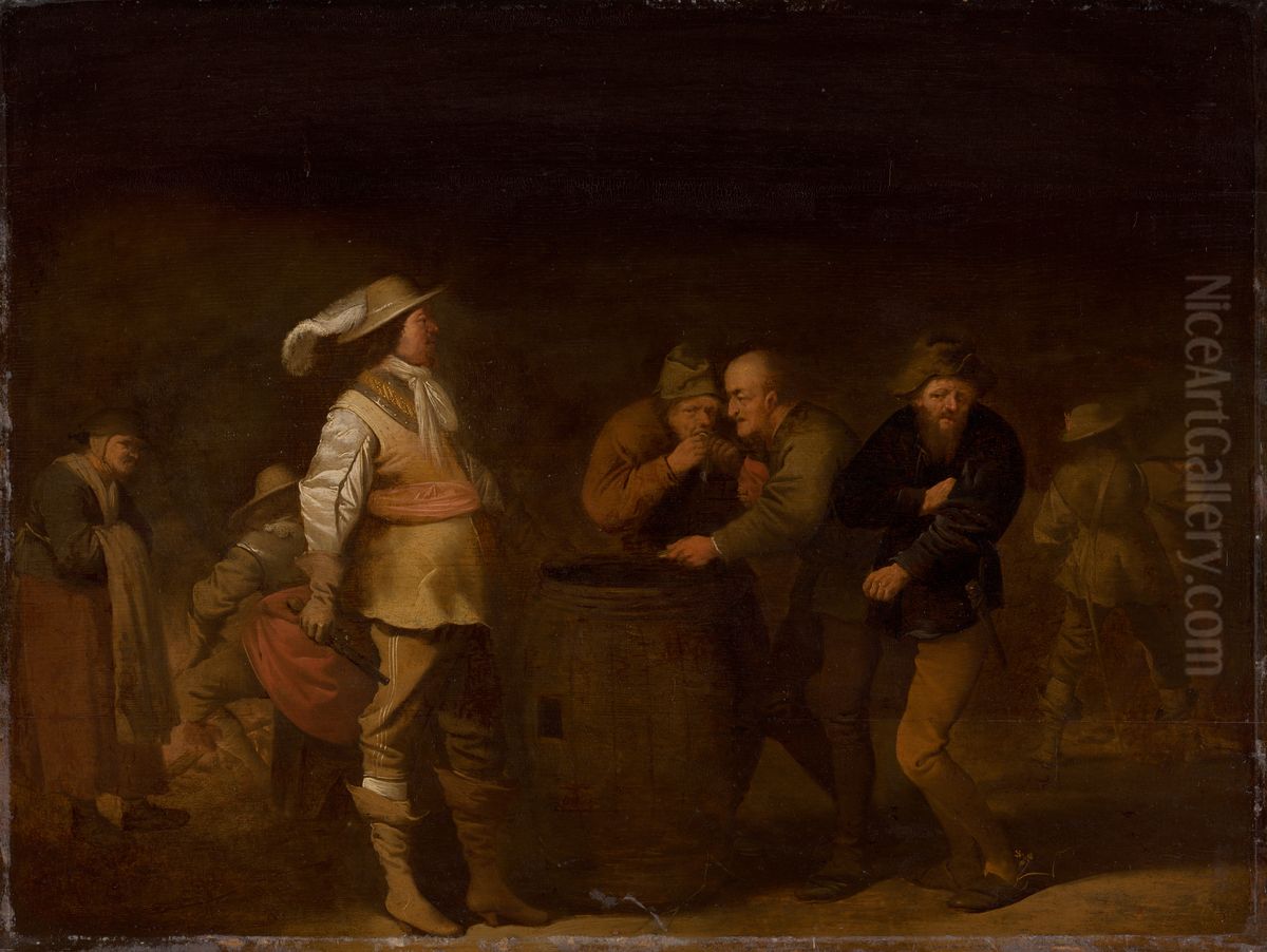 The Yielding of War Booty Oil Painting by Pieter Quast