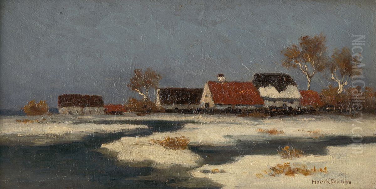 Early Spring Oil Painting by Felician Moczik