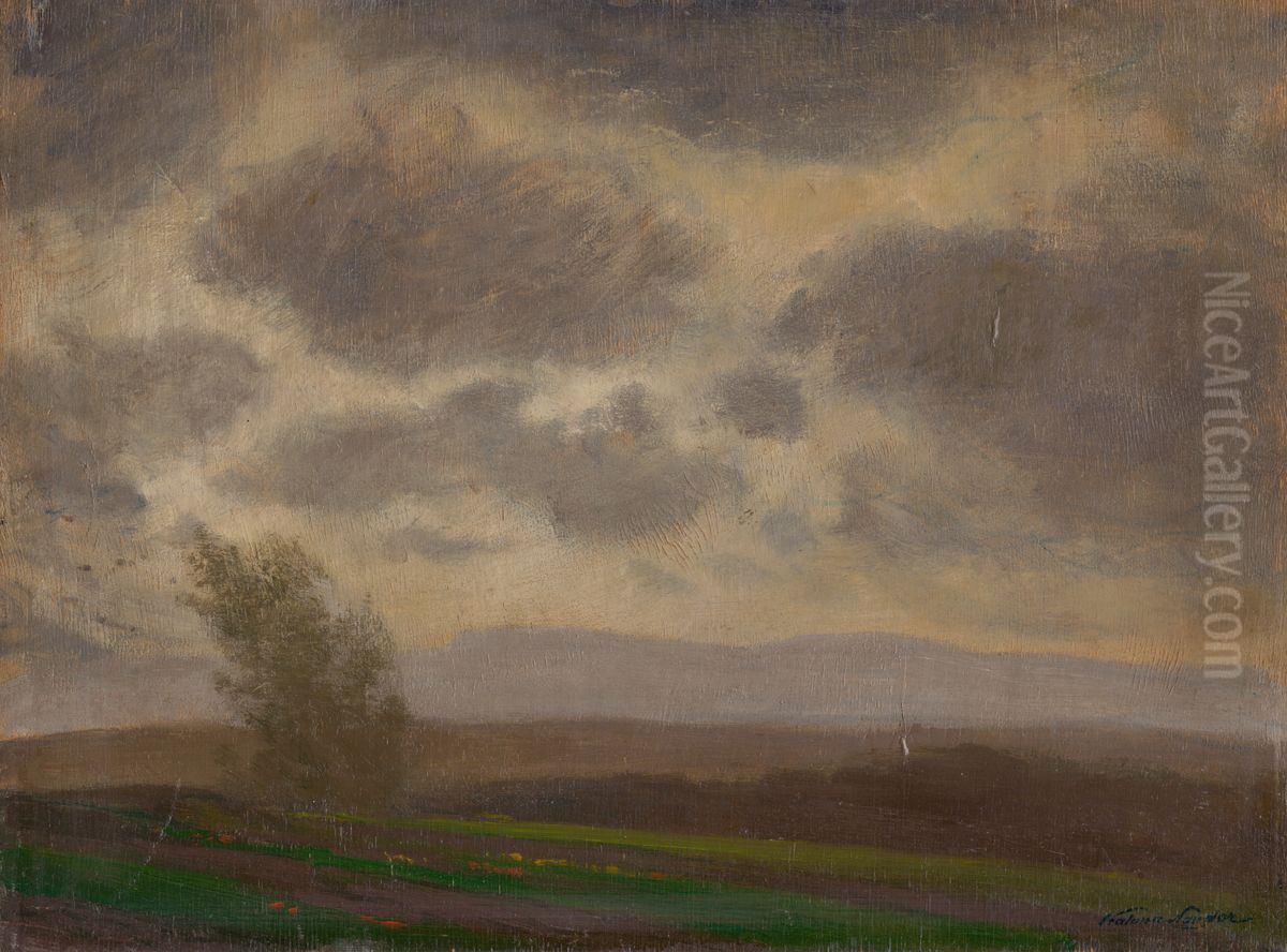 Pred burkou Oil Painting by Nandor Katona
