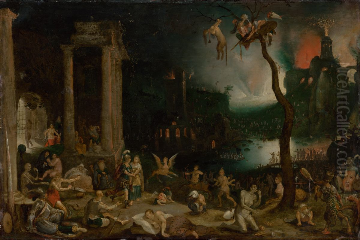 Aeneas a Sibyla kumska v podsveti Oil Painting by Jan Brughel