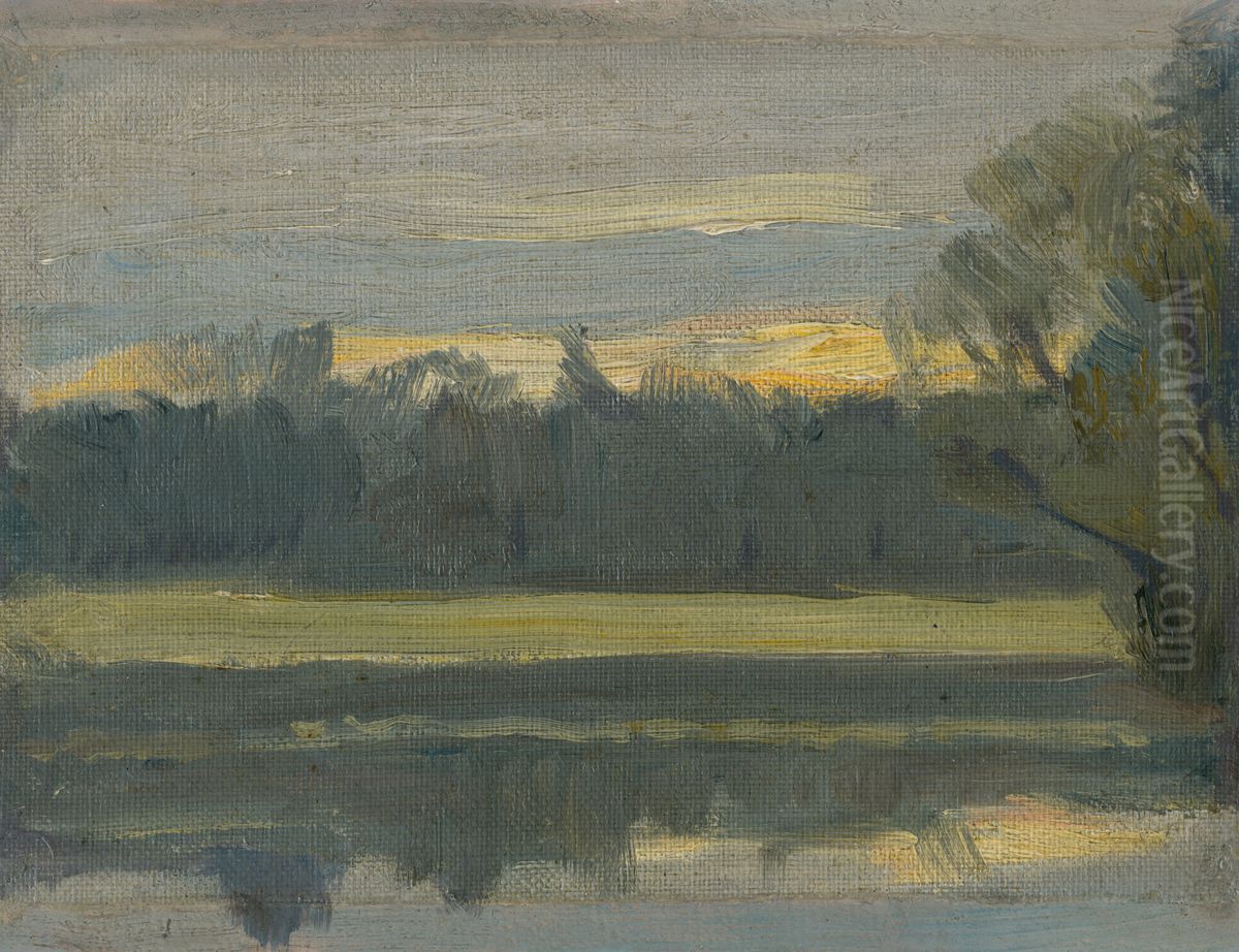 Z okolia Mnichova II. Oil Painting by Jozef Hanula