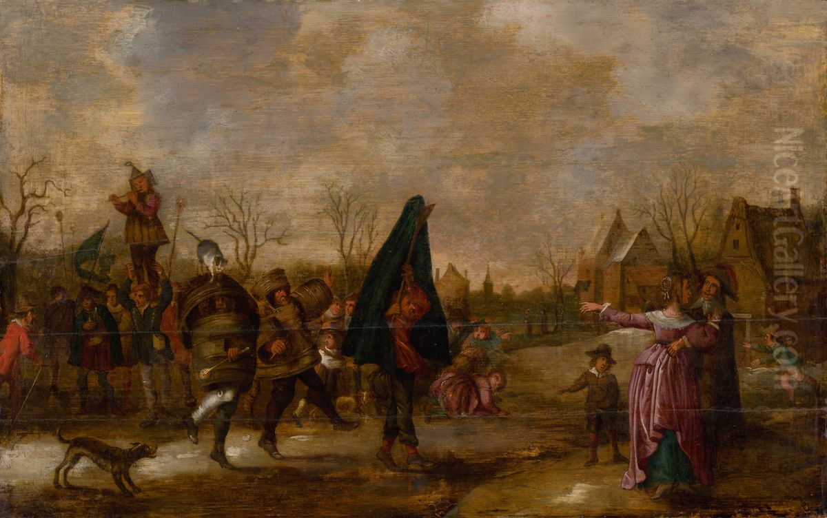 Carnival Procession Oil Painting by Adriaen van de Venne