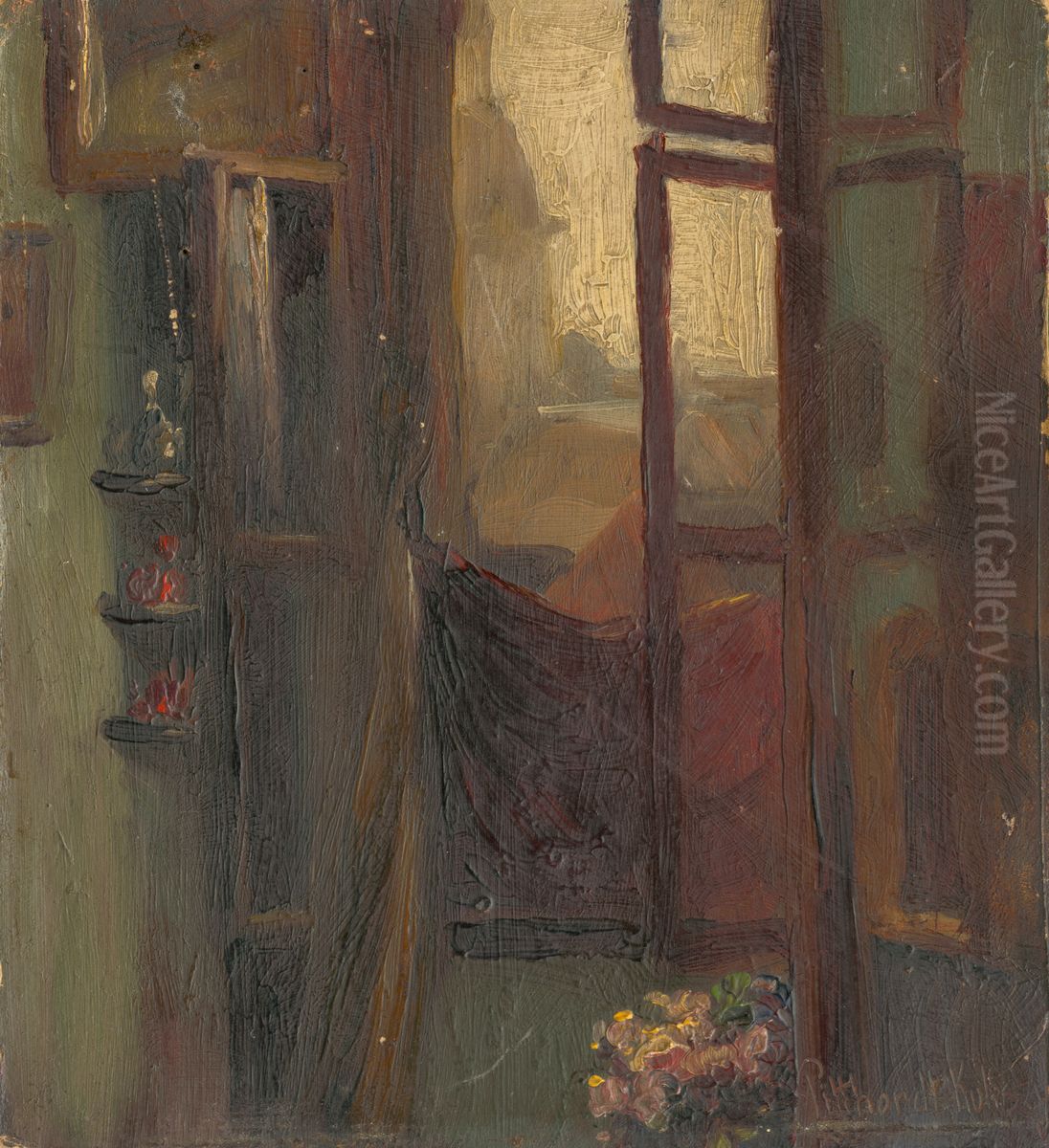 Window Oil Painting by Ludovit Pitthordt