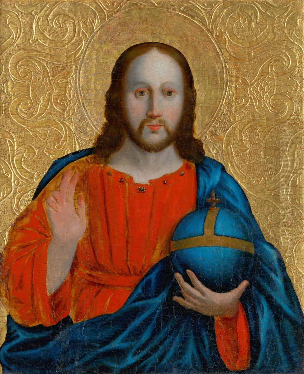Salvator Mundi Oil Painting by Janos Rombauer