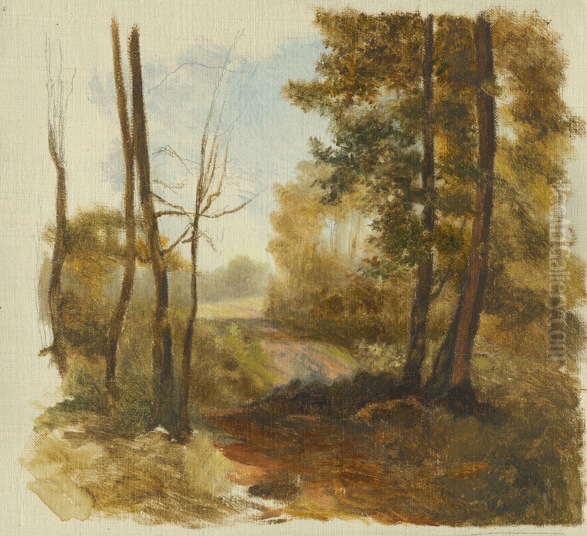 Forest Path Oil Painting by Jan Nowopacky