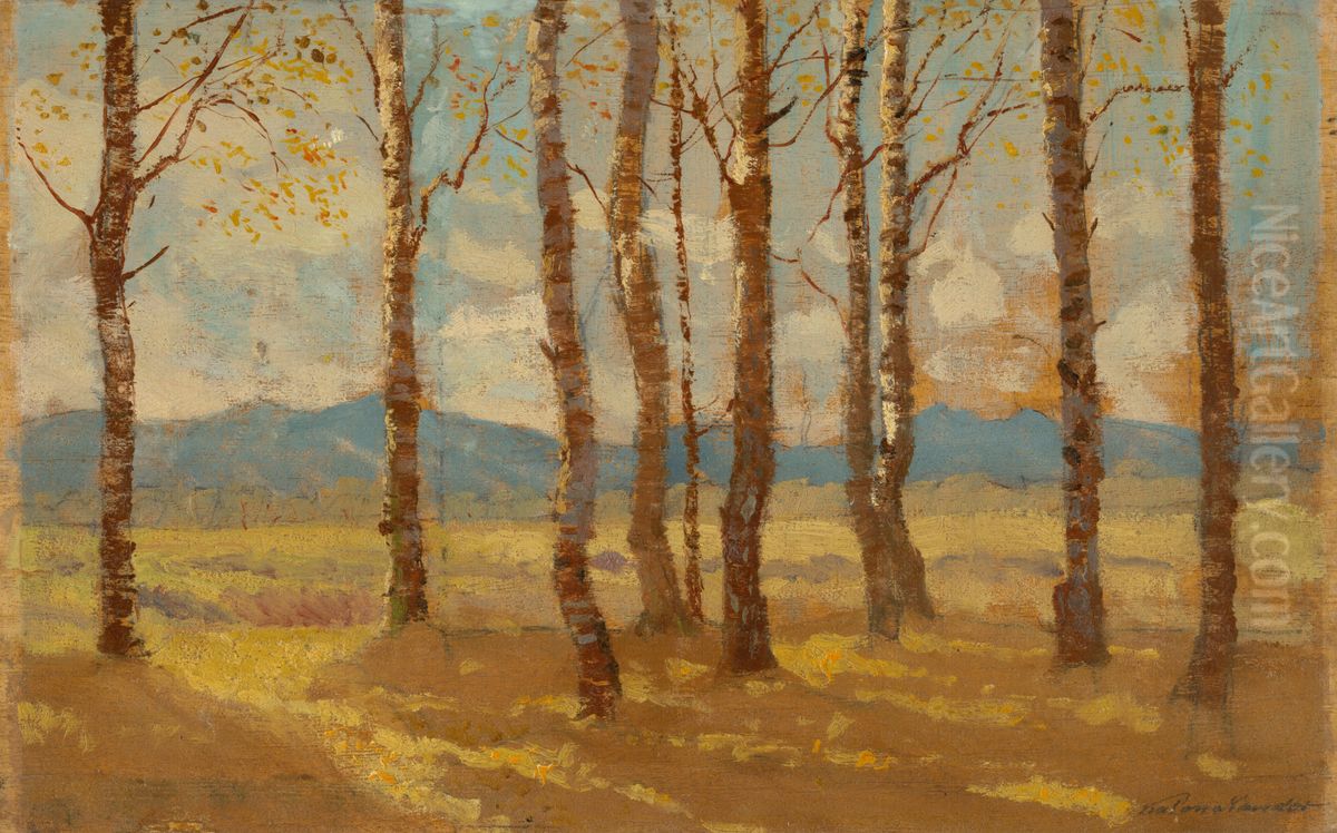 Brezy na jesen Oil Painting by Nandor Katona